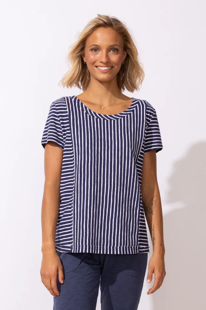 Santa Barbara Striped Seamed Tee