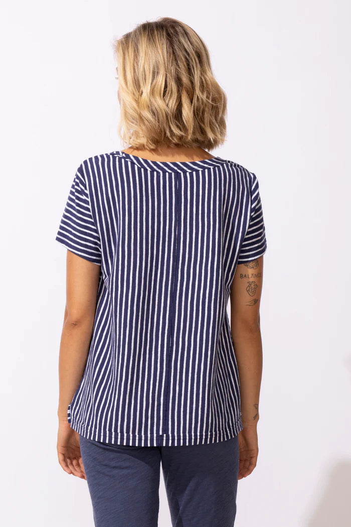 Santa Barbara Striped Seamed Tee