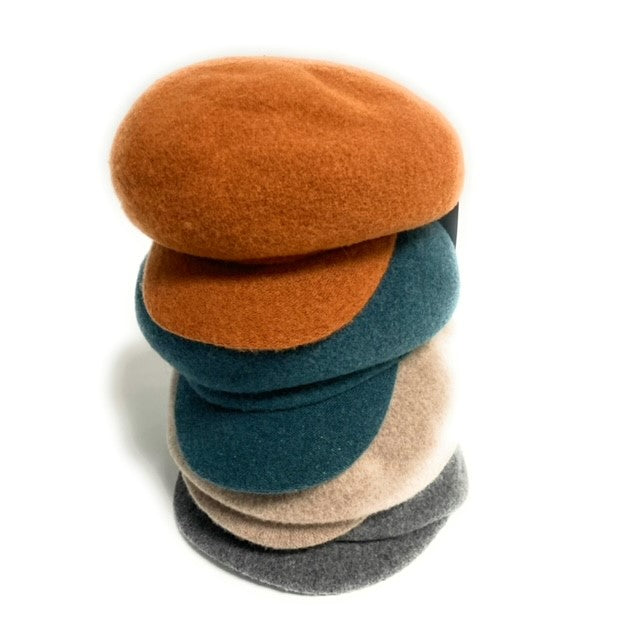 Boiled Wool Newsboy Cap