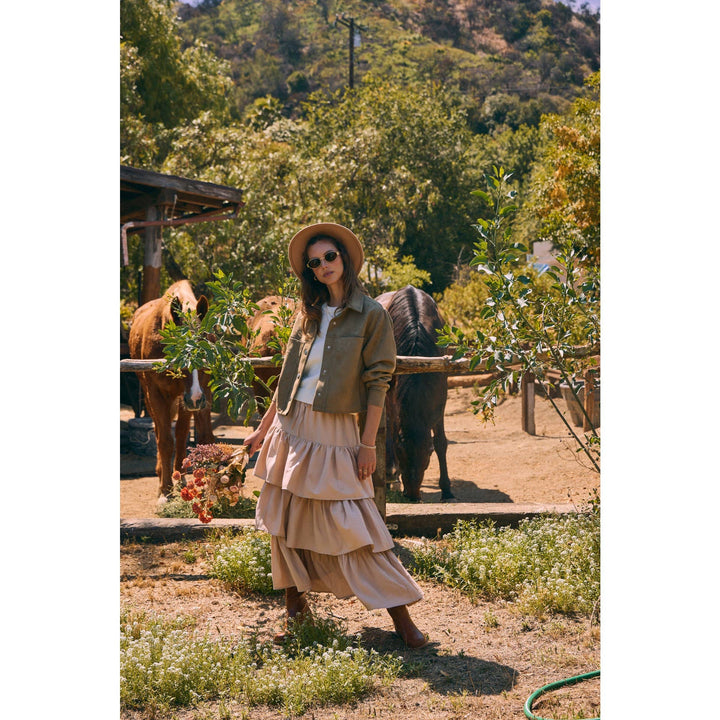 Versatile Luxe Stretchy Suede Jacket with Statement Pockets