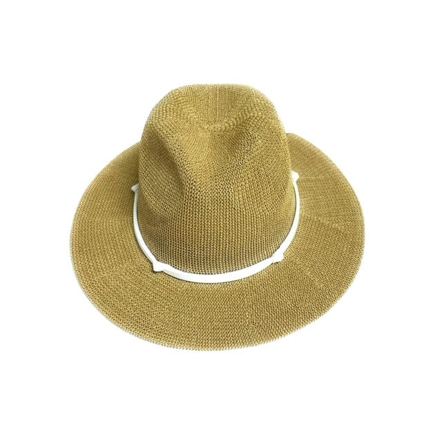 Fedora with Faux Leather Trim