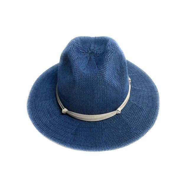 Fedora with Faux Leather Trim