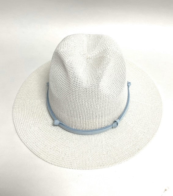 Fedora with Faux Leather Trim