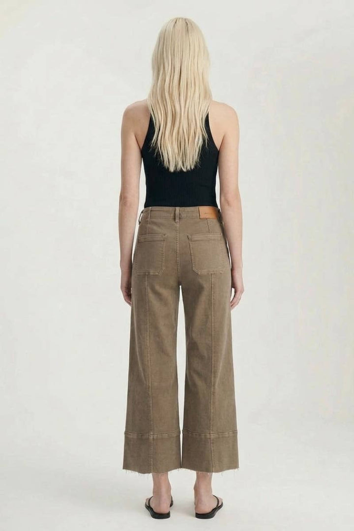Tummy Control High Rise Slim Crop Palazzo Jeans