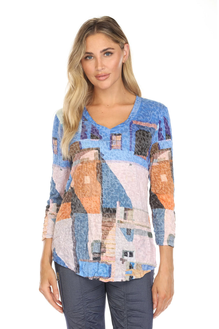 Southwest Sunset V-Neck Blouse