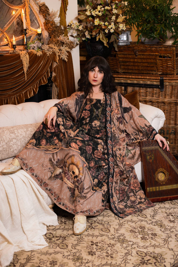 Momento Bohéme Long Maxi Slip Dress w/ Starling & Skull