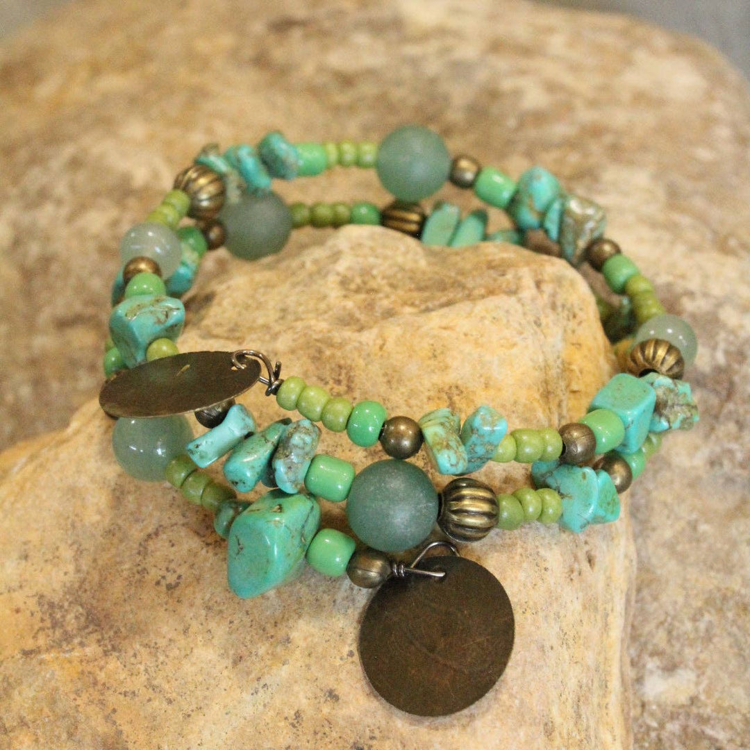 Czech Sun Rays Stone Wrap Bracelet