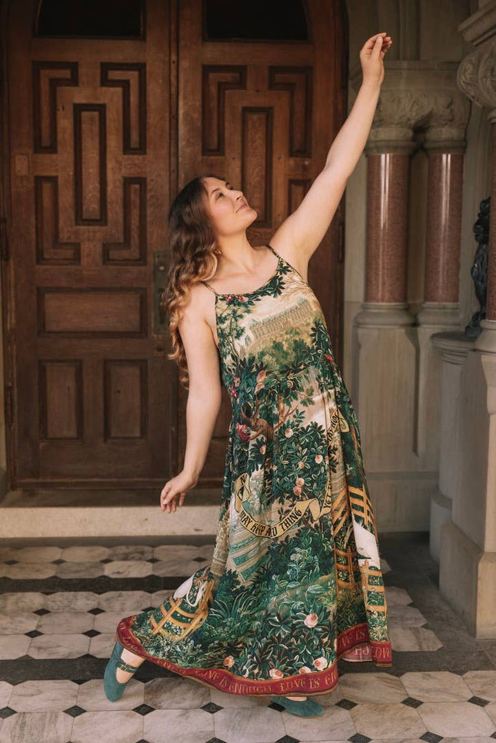 Wildheart Bohéme Long Maxi Slip Dress w/ Unicorn & Castle
