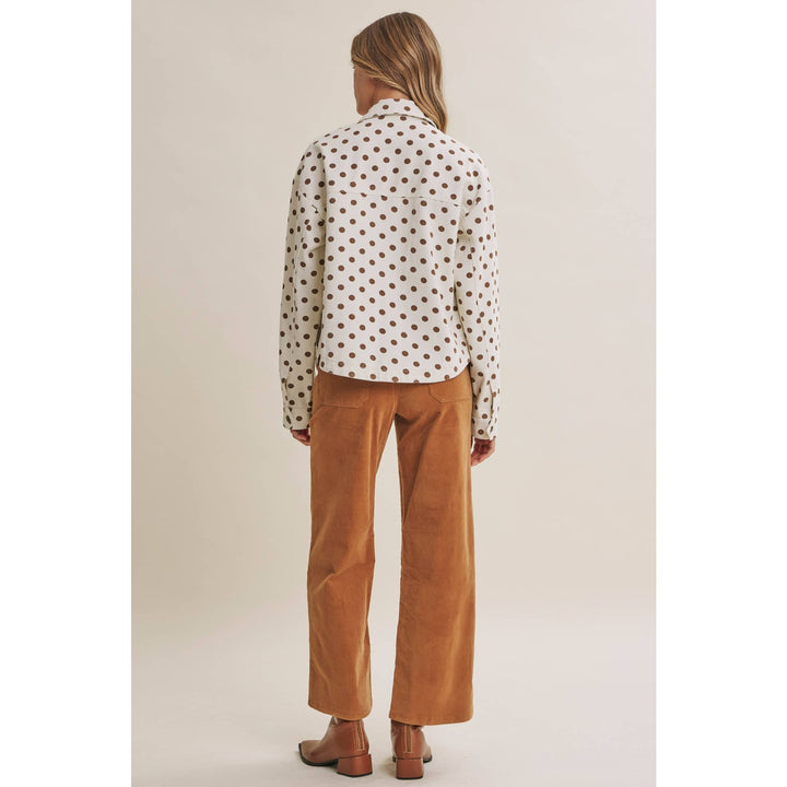 Sunday Cafe Polka Dot Cotton Twill Button Down Jacket