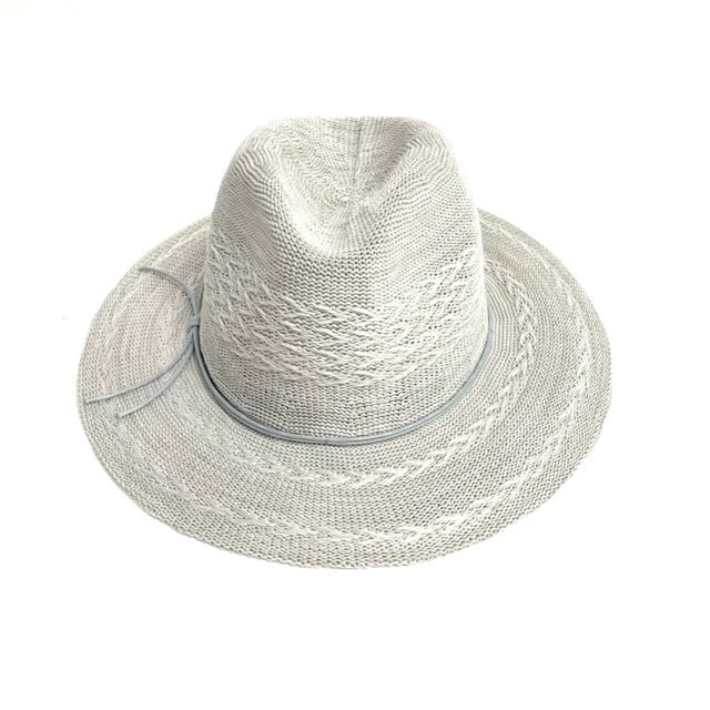Woven Fedora Brim Hat with Pattern