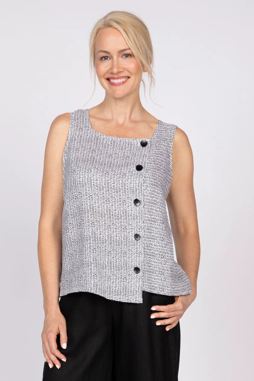 Olivia's Flax Stripe To the Left Top