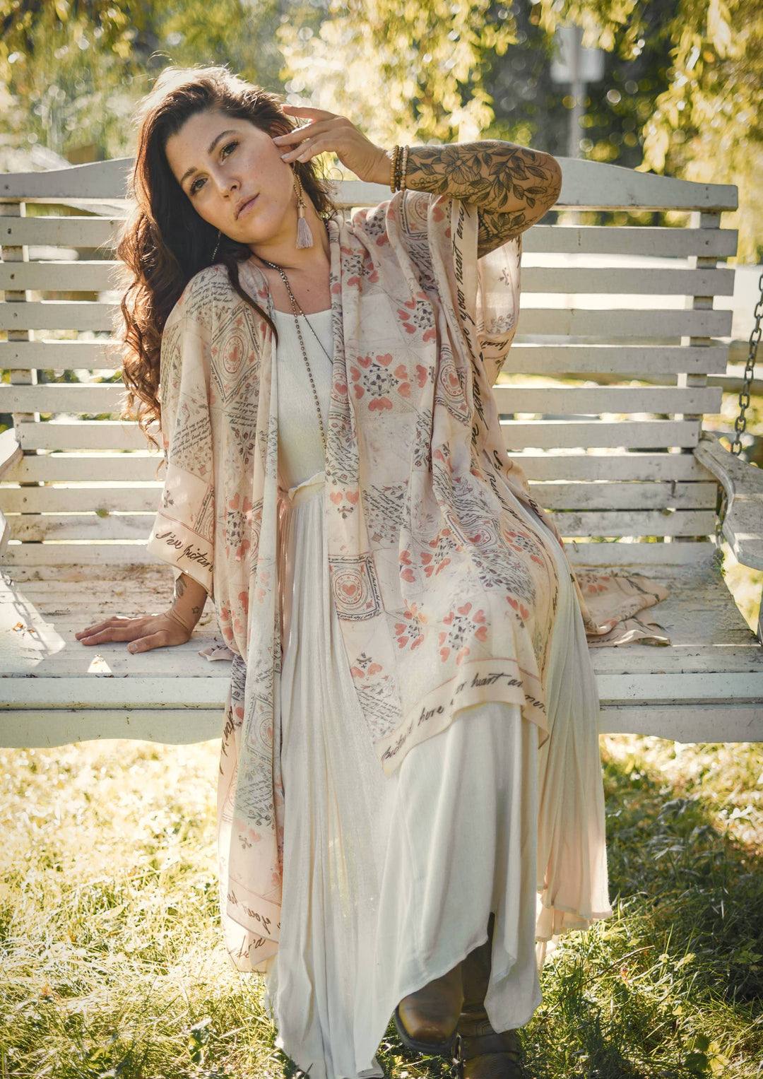 Love Story Bohemian Goddess Starduster Kimono w/ Valentine