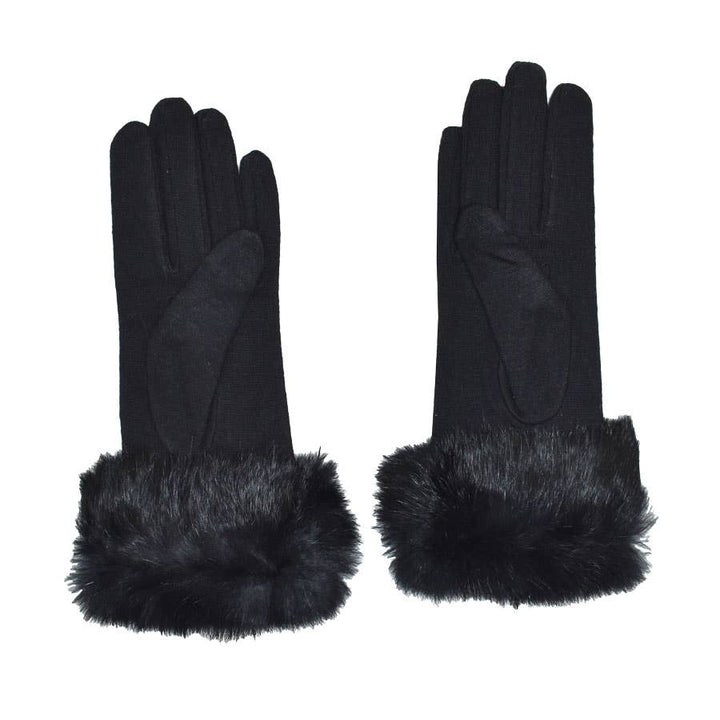 Lucetta Fur Cuff Plaid Gloves