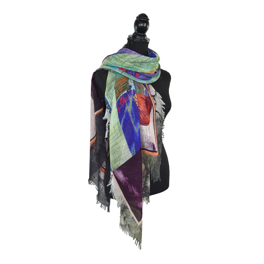 Langley Artful Floral Wool Scarf