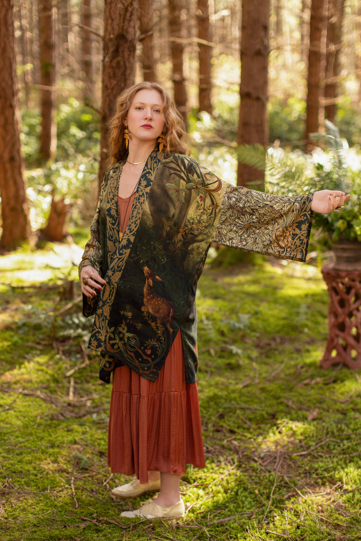 The Dawning Matineé (mid-length) duster w/ Ophelia & Fawns