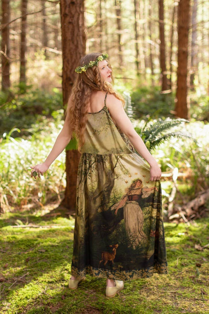 The Dawning Bohéme Long Maxi Slip Dress w/ Ophelia & Fawns
