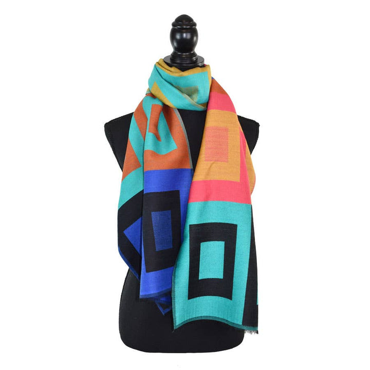 Grammy Woven Colorblock Narrow Scarf