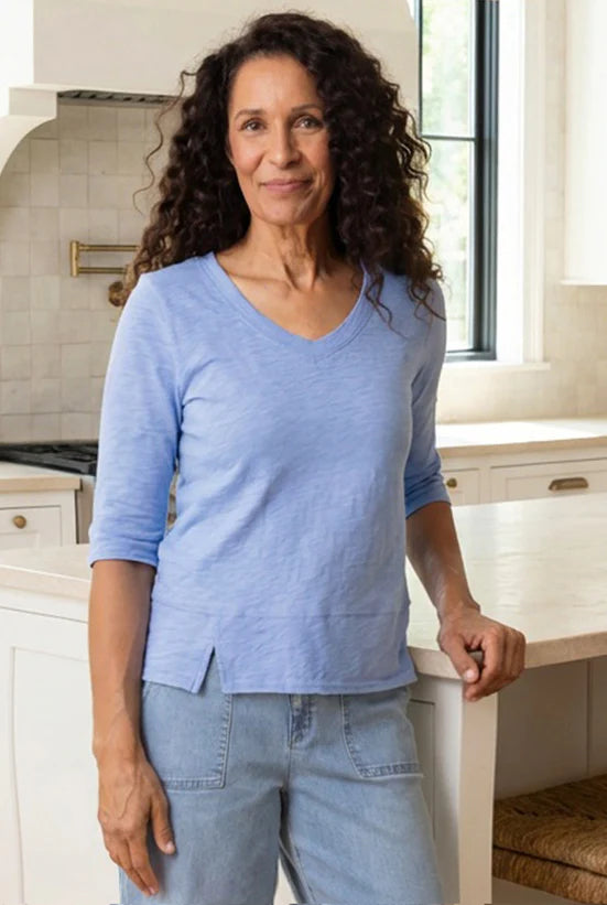 Cotton Pebble Elbow Sleeve Tee