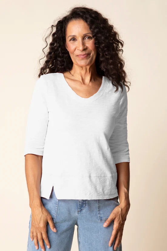 Cotton Pebble Elbow Sleeve Tee