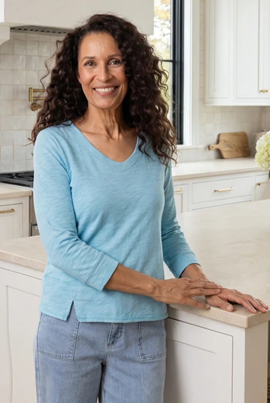 Cotton Pebble Elbow Sleeve Tee