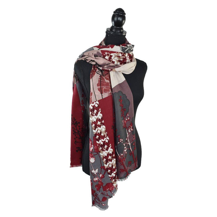 Kamila Mixed Motif Wool Scarf