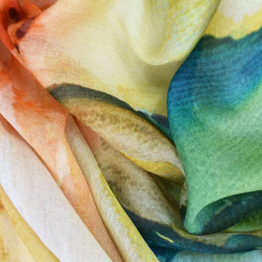 Golden Lily Floral Modal Scarf