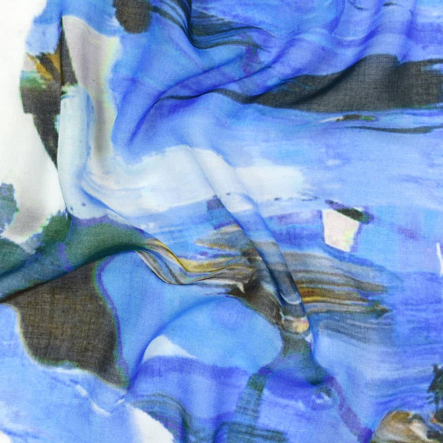 Nash Painterly Abstract Cotton Scarf