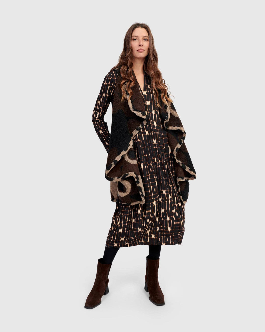 Piped Cozy Draped Vest, Floral by Alembika