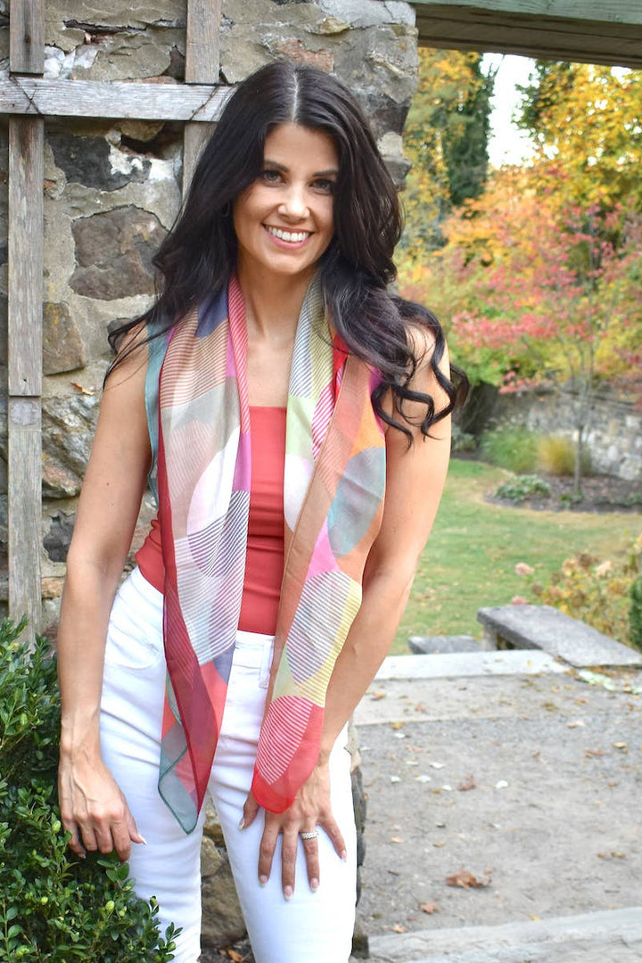 LaBelle Retro Geo Square Scarf