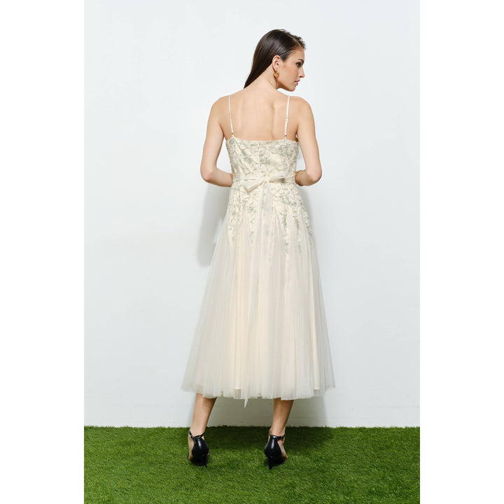 Romantic Lace Chiffon Sleeveless Midi Dress