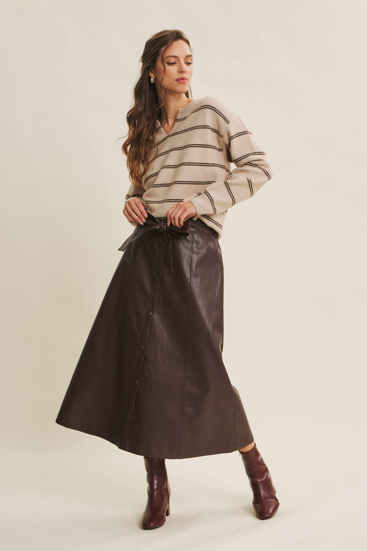 Eco-Conscious Stripe Oversized Easy Favorite Sweater Top