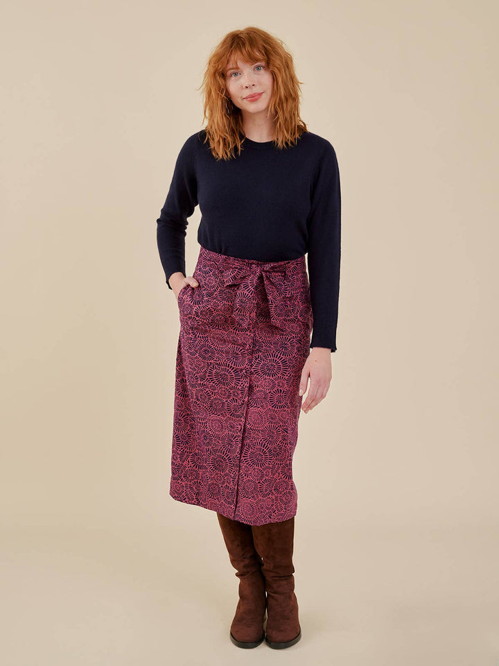 Belinda Button Skirt Soft Fuschia Rays