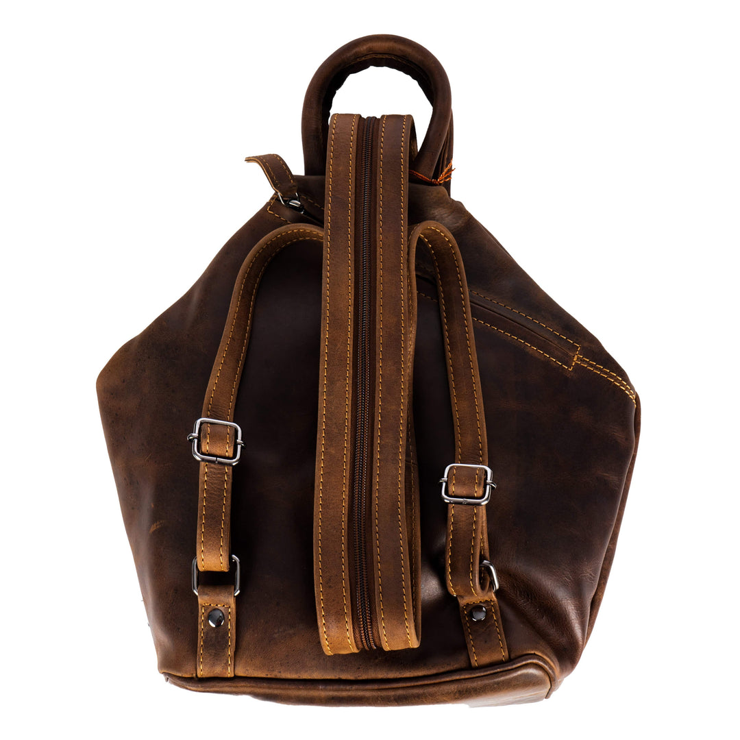 Leather Backpack, Leather Rucksack Bag Zoe - Sandal