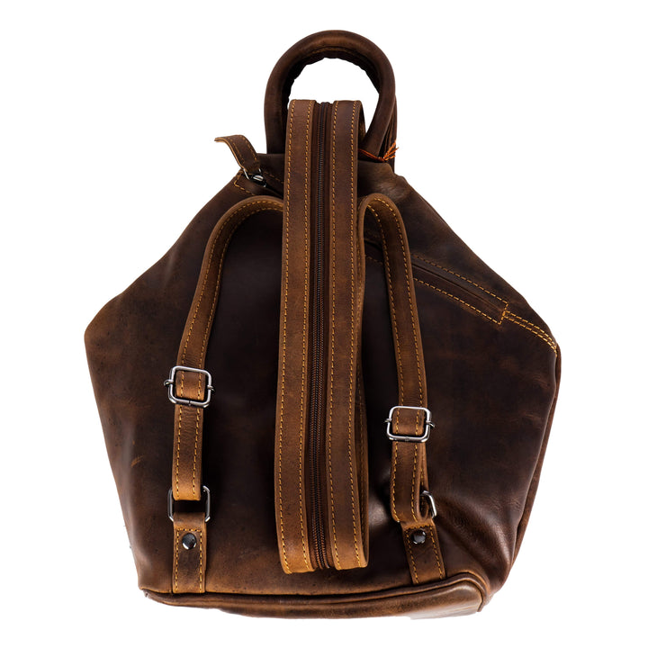 Leather Backpack, Leather Rucksack Bag Zoe - Sandal