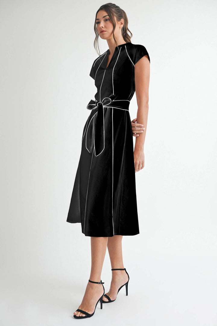 Linen Stripe Midi Dress