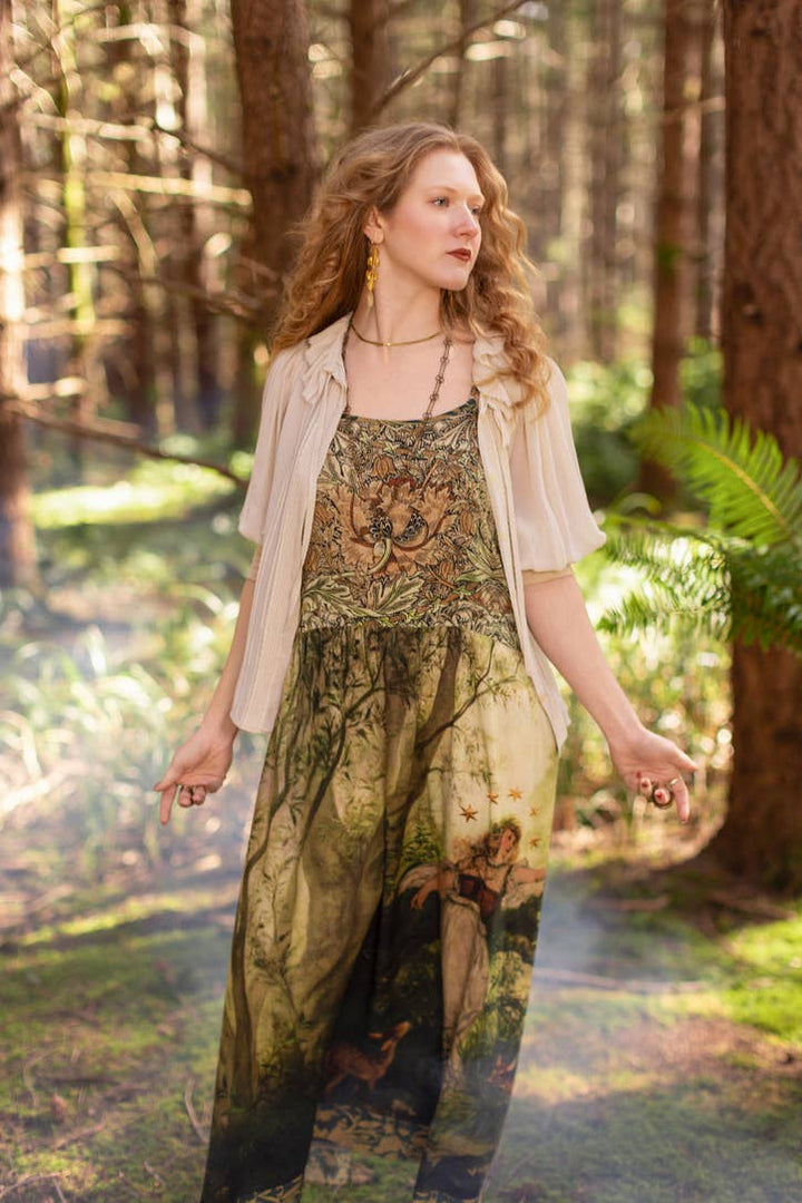 The Dawning Bohéme Long Maxi Slip Dress w/ Ophelia & Fawns