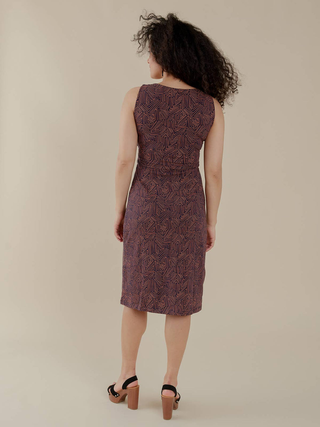 Danica Wrap Dress Tree Rings Blue