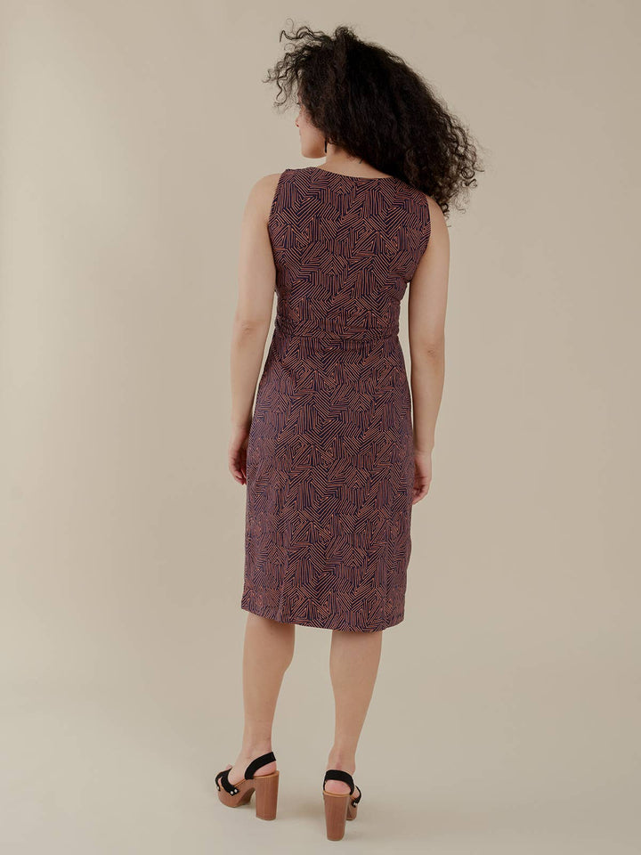 Danica Wrap Dress Tree Rings Blue