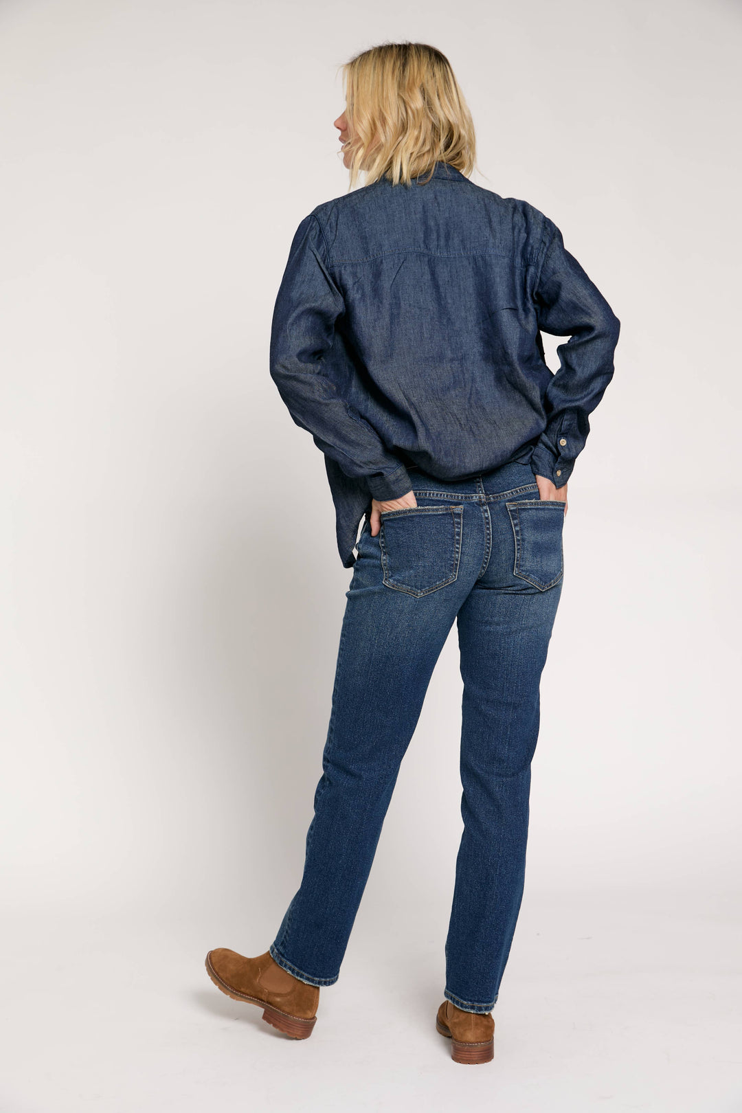 Chester Low Rise Slim Straight Jean, Dark Aged Vintage