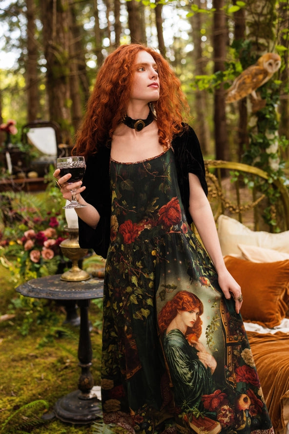 Solstice Bohéme Long Maxi Slip Dress w/ Persephone and Moon