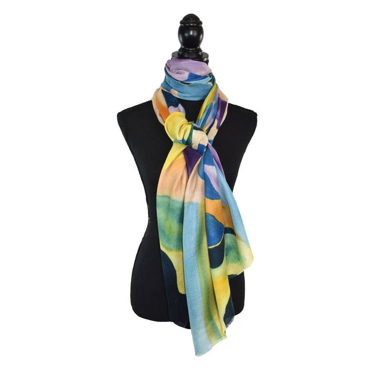 Bertolet Hand Painted Abstract Floral Scarf