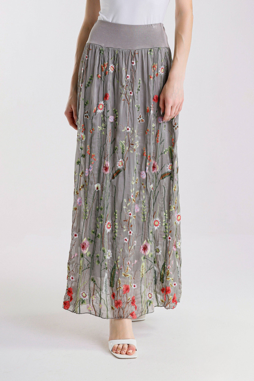 Sable Garden Silk Skirt