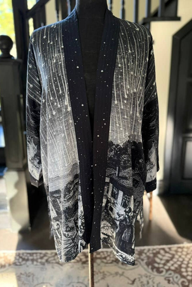 The Stargazer Matineé Duster (mid-length) w/ Celestial Print
