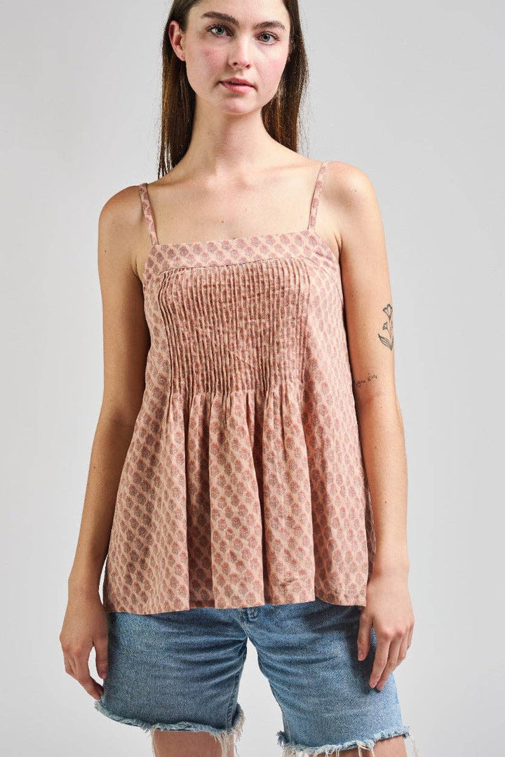 Tegan Tank Blush Flowers