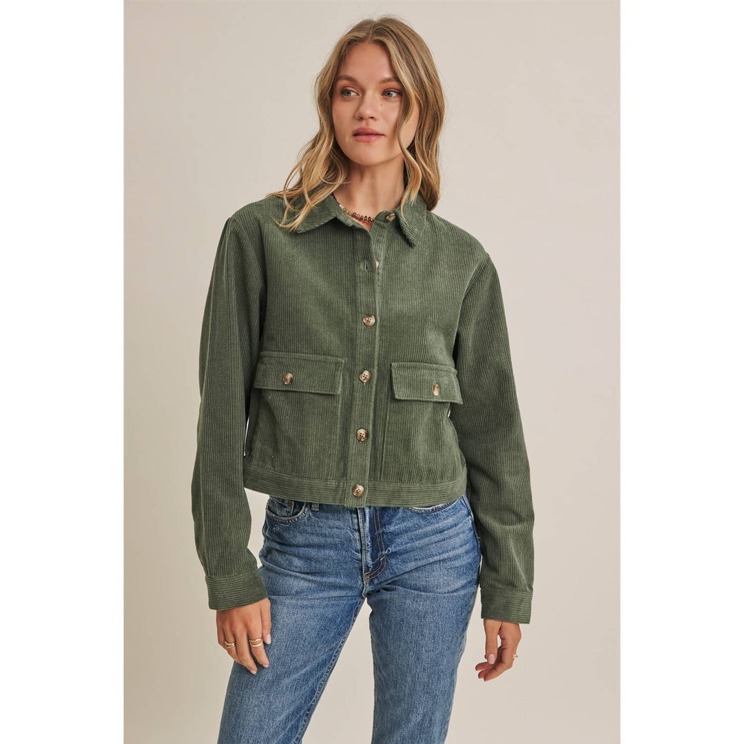 The Weekend Escape Cotton Corduroy Cropped Jacket
