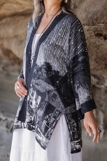 The Stargazer Matineé Duster (mid-length) w/ Celestial Print