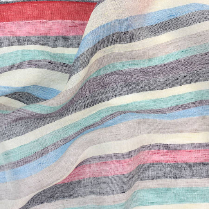 Imani Narrow Striped Linen Scarf