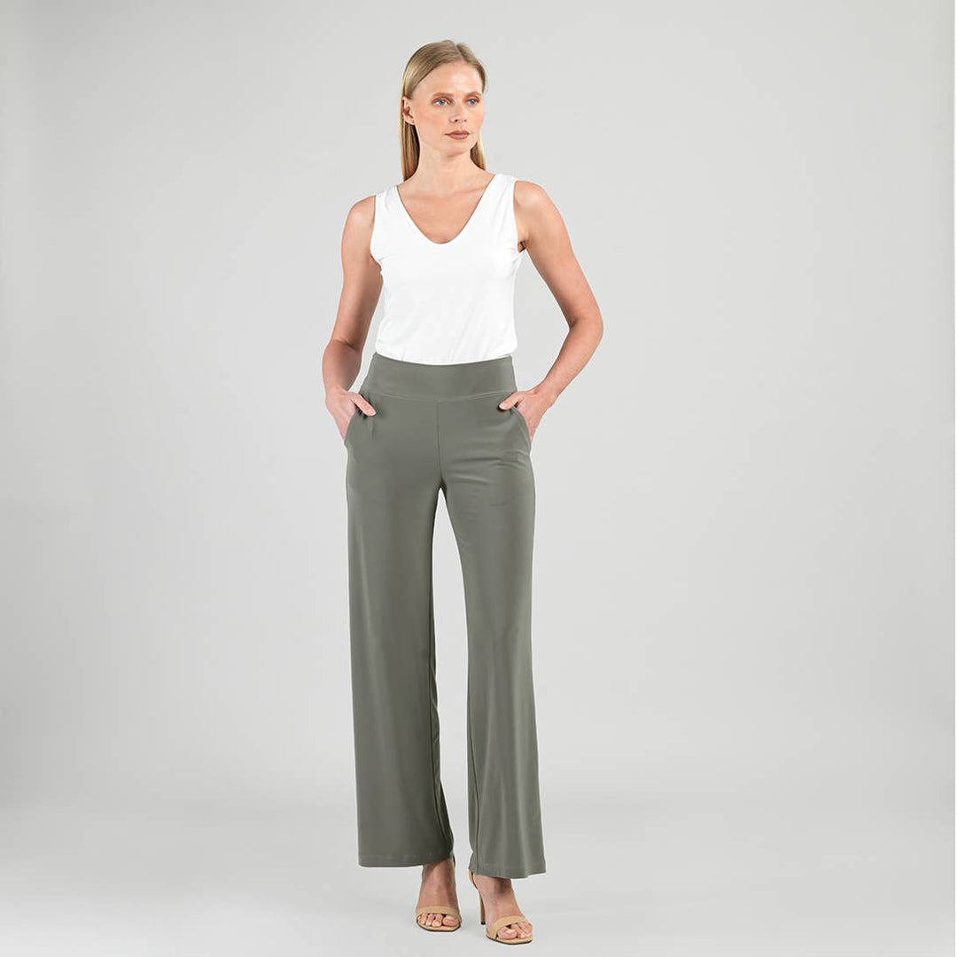 Wide Leg Pocket Pant: Brown