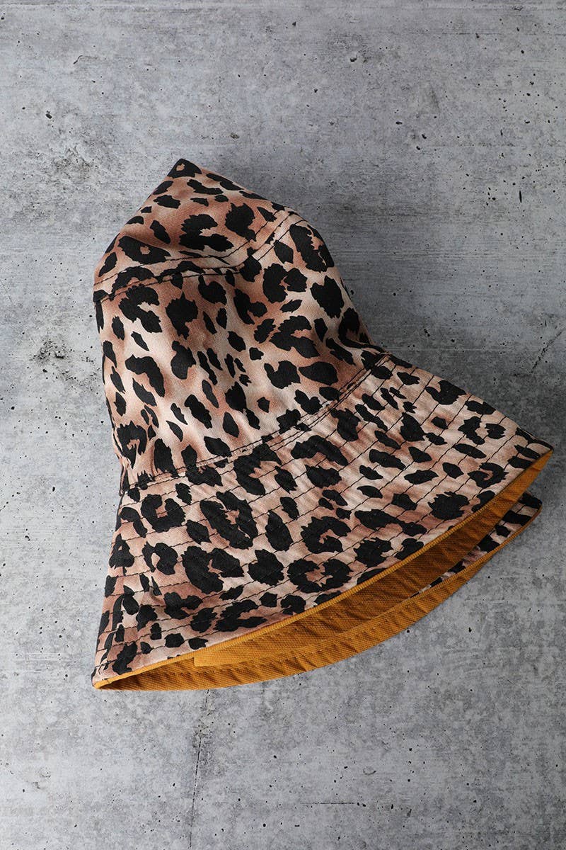 Leopard Pattern Reversible Bucket Hat