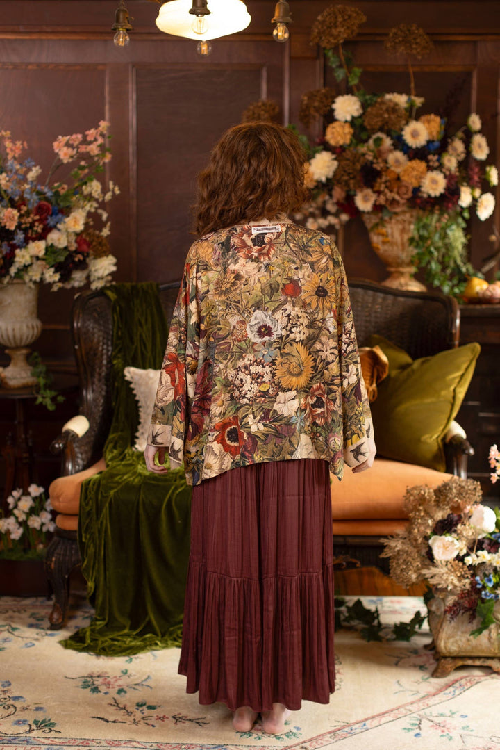 Golden Hour Pixie Duster Crop Kimono w/ Floral Print